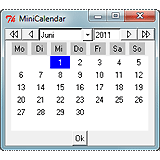 Tk::MiniCalendar - Datum über Kalender-Widget auswählen