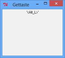 Anzeige der gedrückten taste in Perl/Tk