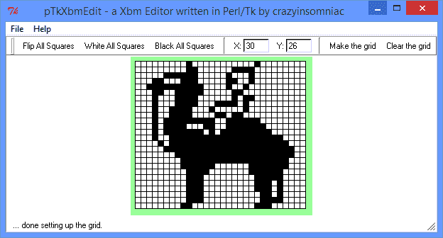 pTkXbmEdit - ein XBM-Editor in der vorherigen Version
