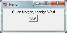 Hallo-Welt-Programm in Perl/Tk