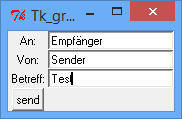 Formularanordnung mit dem Grid-Geometriemanager in Perl/Tk