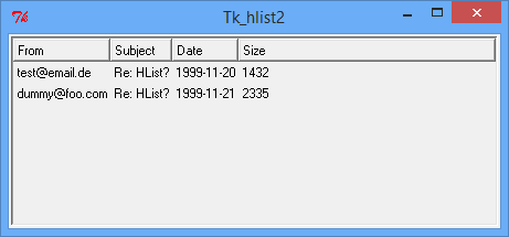 Tk::HList mit Kopfzeilen