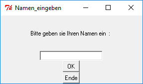 Eingabefeld für einen Namen