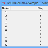 Sortierbare Tabelle mit Editierfunktion - Tk::GridColumns