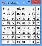 Tk::Month - Datumsauswahl mit Buttons für die Überscneidung zu den angrenzenden Monaten