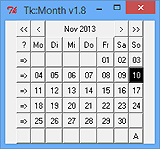 Tk::Month - Darstellung des aktuellen Tags