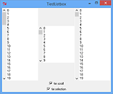 Tk::TiedListbox - miteinander verbundene Listboxen